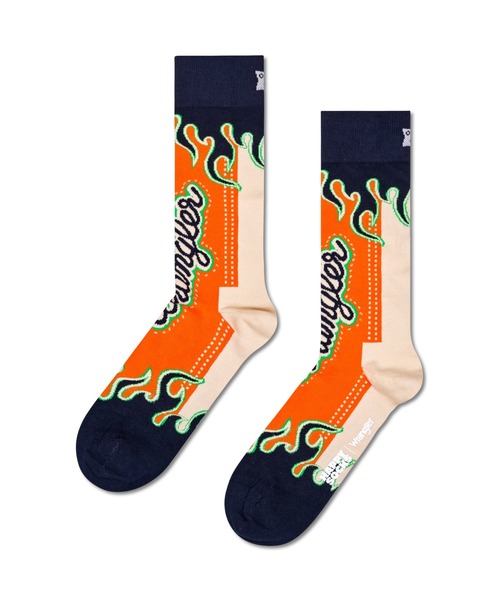 Happy Socks（ハッピーソックス）の「【66】【Happy Socks × Wrangler】Wネーム Limited sock（ソックス/靴下・メンズ・ブラック/ライトブルー/その他/ブラック系その他/ブルー/ベージュ・SMALL/MEDIUM）」の2枚目の写真