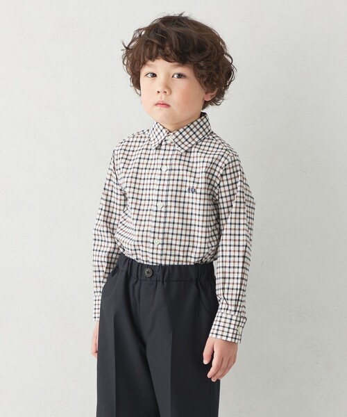green label relaxing(グリーンレーベルリラクシング)の「チェックシャツ ロングスリーブ / キッズ 110cm-130cm(シャツ/ブラウス・キッズ・ブラウン/ライトブルー・110cm/120cm/130cm)」の11枚目の写真