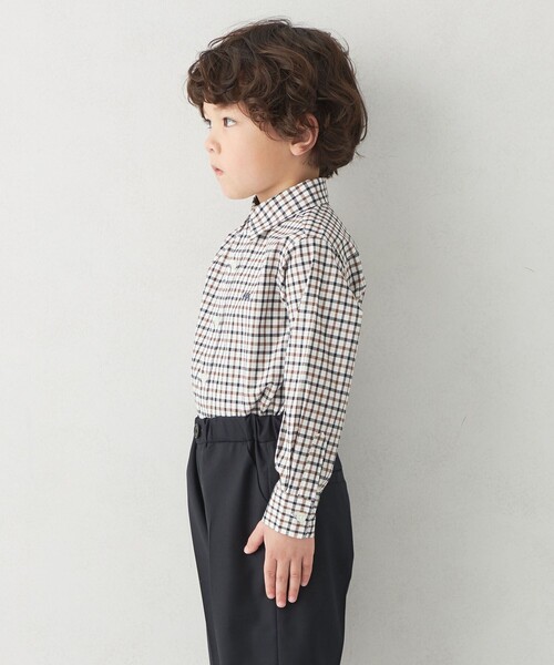 green label relaxing(グリーンレーベルリラクシング)の「チェックシャツ ロングスリーブ / キッズ 110cm-130cm(シャツ/ブラウス・キッズ・ブラウン/ライトブルー・110cm/120cm/130cm)」の13枚目の写真