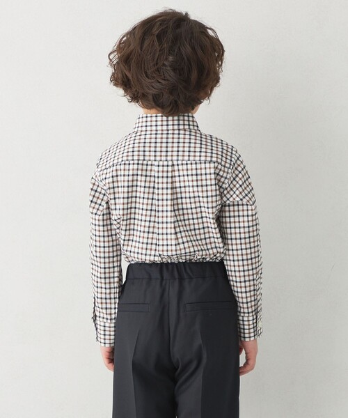 green label relaxing(グリーンレーベルリラクシング)の「チェックシャツ ロングスリーブ / キッズ 110cm-130cm(シャツ/ブラウス・キッズ・ブラウン/ライトブルー・110cm/120cm/130cm)」の14枚目の写真