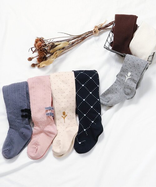 apres les cours(アプレレクール)の「リブタイツ(タイツ/ストッキング・キッズ・ブラック/アイボリー/パープル/ブラウン・80/90/100/110/120/140)」の5枚目の写真