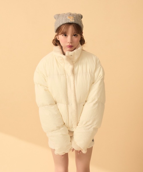 titty&co. ベージュ ダウンジャケット ベージュ リボン titty&co. ベージュ ダウンジャケット ベージュ リボン