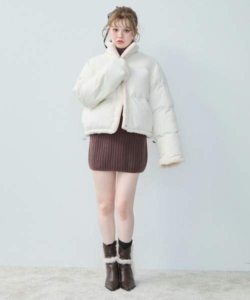 TITTY&CO.（ティティーアンドコー）の「ボアライニングダウン（ダウンジャケット/コート・レディース・アイボリー/ピンク/ミント/ブルー・FREE）」の7枚目の写真