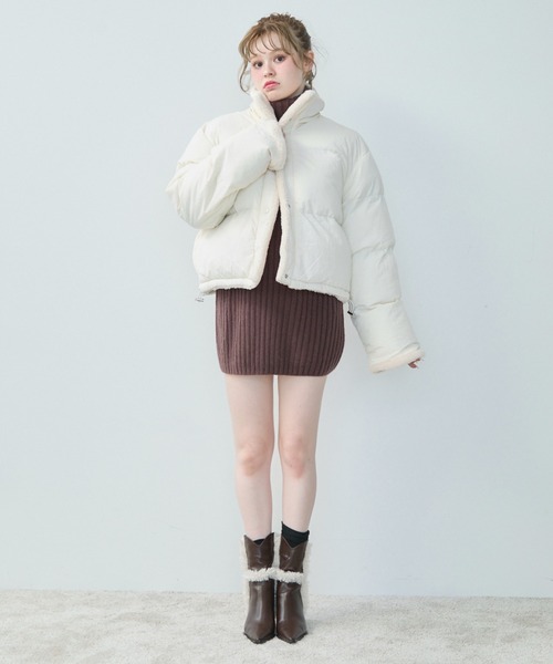 TITTY&CO.（ティティーアンドコー）の「ボアライニングダウン（ダウンジャケット/コート・レディース・アイボリー/ピンク/ミント/ブルー・FREE）」の8枚目の写真