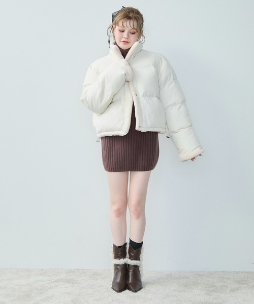 TITTY&CO.（ティティーアンドコー）の「ボアライニングダウン（ダウンジャケット/コート・レディース・アイボリー/ピンク/ミント/ブルー・FREE）」の9枚目の写真