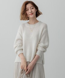 【Oggi2月号掲載/洗える】スパングル クルーネック ニット
