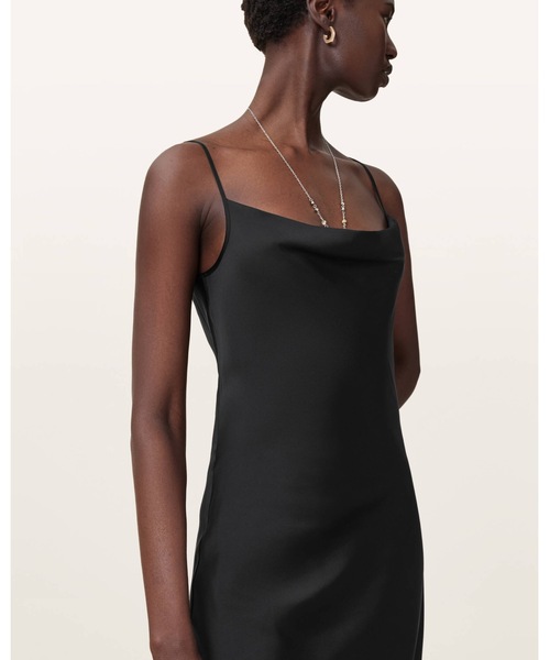 ALLSAINTS（オールセインツ）の「HADLEY SLIM FIT MIDI DRESS | HADLEY スリム フィット ミディ ドレス・ワンピース（ワンピース・レディース・ブラック・4/6/8/10）」の11枚目の写真