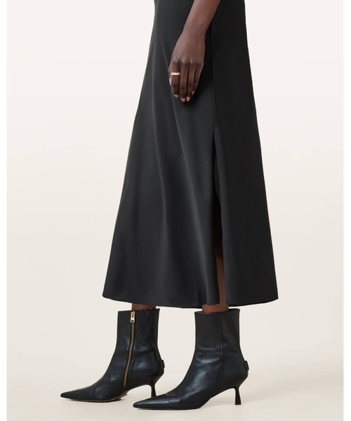 ALLSAINTS（オールセインツ）の「HADLEY SLIM FIT MIDI DRESS | HADLEY スリム フィット ミディ ドレス・ワンピース（ワンピース・レディース・ブラック・4/6/8/10）」の9枚目の写真