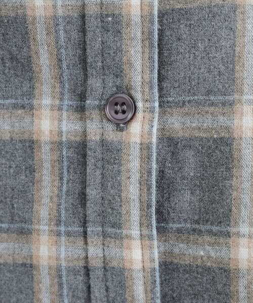 SHOO・LA・RUE（シューラルー）の「◆【洗える】ネル起毛チェックシャツ（シャツ/ブラウス・レディース・ワイン系1/グレー系1/モスグリーン系1・04/03/02/01）」の7枚目の写真