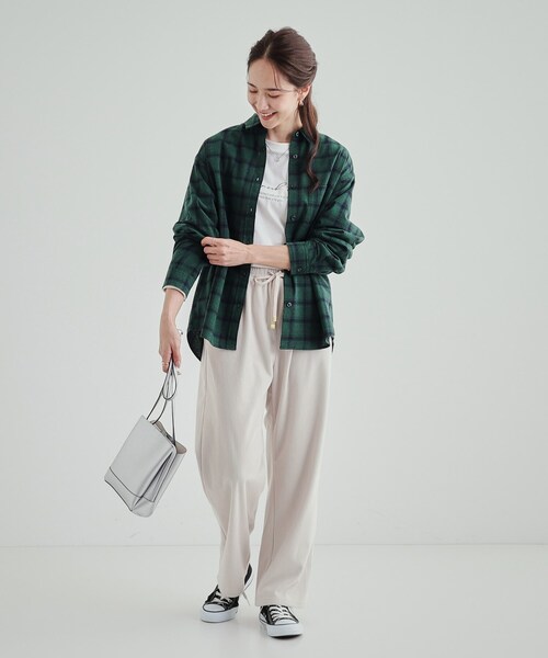 SHOO・LA・RUE（シューラルー）の「◆【洗える】ネル起毛チェックシャツ（シャツ/ブラウス・レディース・ワイン系1/グレー系1/モスグリーン系1・04/03/02/01）」の10枚目の写真