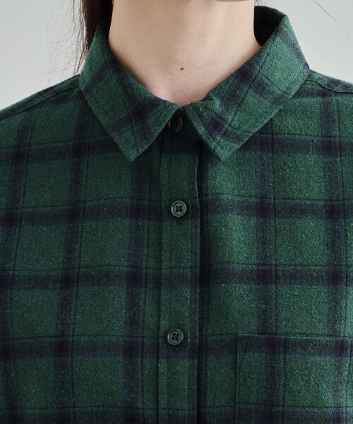 セール】【洗える】ネル起毛チェックシャツ（シャツ/ブラウス）｜SHOO