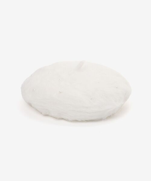 MAJESTIC LEGON（マジェスティックレゴン）の「ふわふわパールベレー帽（ハンチング/ベレー帽・レディース・オフホワイト/グレー/ブラック・FREE）」の16枚目の写真