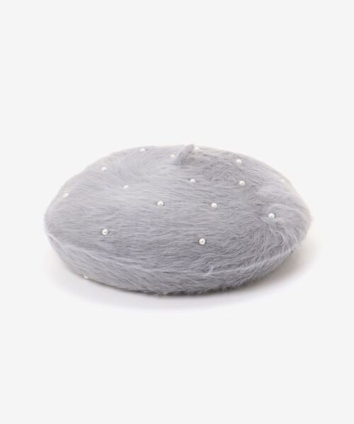 MAJESTIC LEGON（マジェスティックレゴン）の「ふわふわパールベレー帽（ハンチング/ベレー帽・レディース・オフホワイト/グレー/ブラック・FREE）」の17枚目の写真