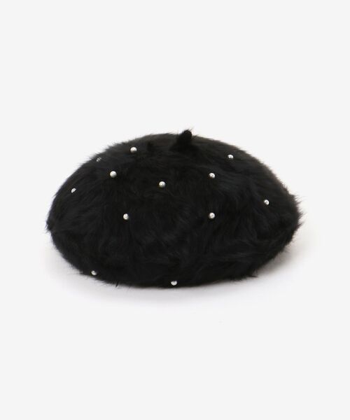 MAJESTIC LEGON（マジェスティックレゴン）の「ふわふわパールベレー帽（ハンチング/ベレー帽・レディース・オフホワイト/グレー/ブラック・FREE）」の7枚目の写真