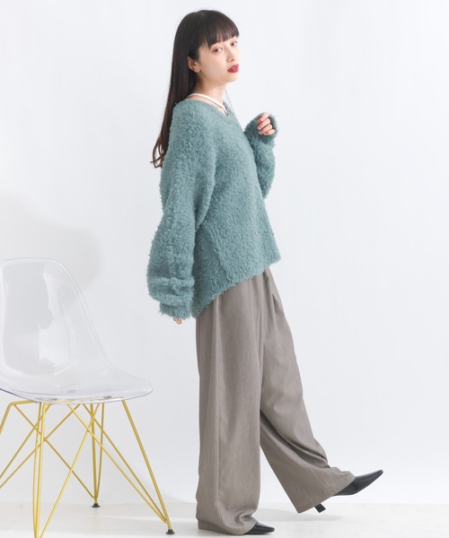 terrace（テラス）の「ゆるふわニットプルオーバー（ニット/セーター・レディース・グリーン/グレー/アイボリー/ブラック・MEDIUM）」の11枚目の写真