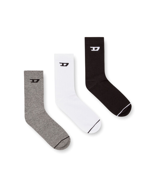 DIESEL（ディーゼル）の「メンズ クルーソックス 3足セット SKM-D-TENNIS-CREW（ソックス/靴下・メンズ・ホワイト/マルチ/その他/その他1・LARGE/SMALL/MEDIUM）」の7枚目の写真