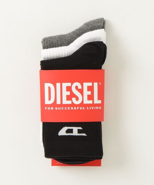 DIESEL（ディーゼル）の「メンズ クルーソックス 3足セット SKM-D-TENNIS-CREW（ソックス/靴下・メンズ・ホワイト/マルチ/その他/その他1・LARGE/SMALL/MEDIUM）」の11枚目の写真