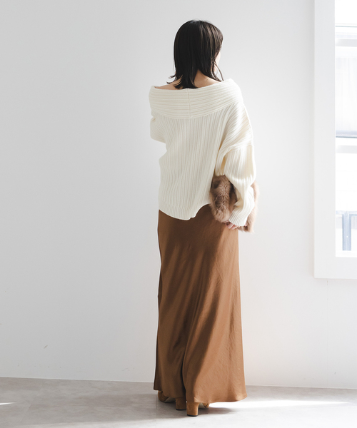 Noble（ノーブル）の「ランダムリブニットプルオーバー（ニット/セーター・レディース・ブルー系その他/ホワイト系その他・FREE）」の4枚目の写真