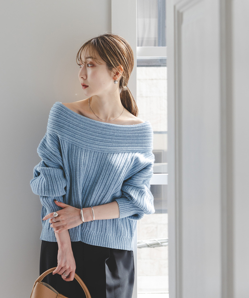 Noble（ノーブル）の「ランダムリブニットプルオーバー（ニット/セーター・レディース・ブルー系その他/ホワイト系その他・FREE）」の7枚目の写真