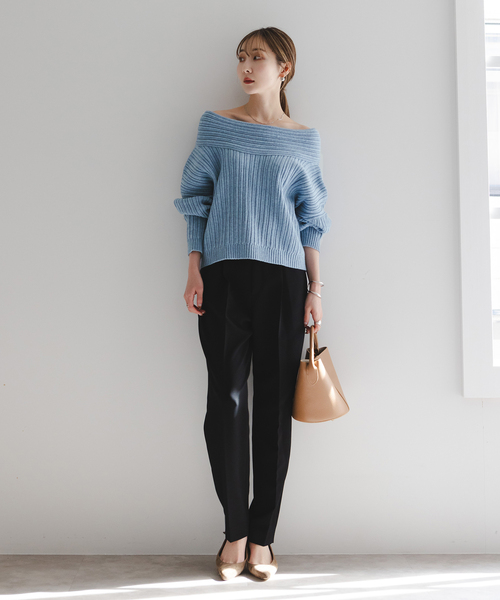 Noble（ノーブル）の「ランダムリブニットプルオーバー（ニット/セーター・レディース・ブルー系その他/ホワイト系その他・FREE）」の9枚目の写真