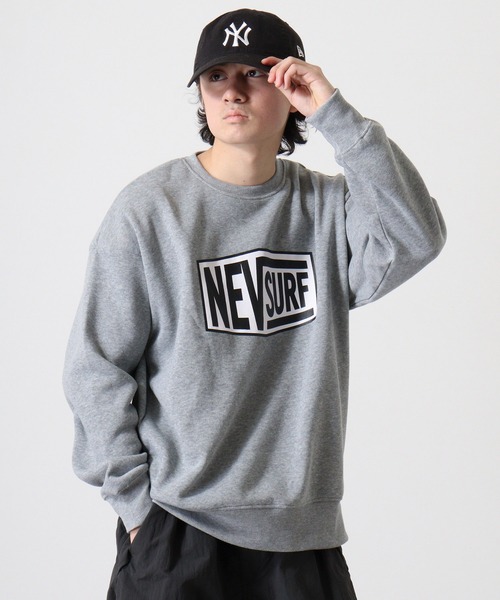 FUNALIVE(ファンアライブ)の「NEV SURF Fleece-lined big sweatshirt / 裏起毛ビッグトレーナー unisex(スウェット・メンズ・杢グレー/グリーン/ブラック系1/ヘザーチャコール/ブラック/ネイビー・M/L/XL)」の4枚目の写真