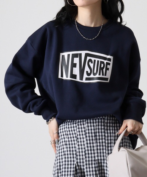 FUNALIVE(ファンアライブ)の「NEV SURF Fleece-lined big sweatshirt / 裏起毛ビッグトレーナー unisex(スウェット・メンズ・杢グレー/グリーン/ブラック系1/ヘザーチャコール/ブラック/ネイビー・M/L/XL)」の1枚目の写真