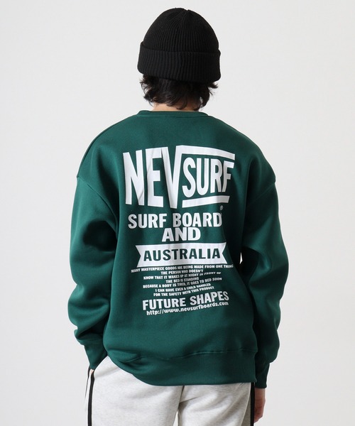 FUNALIVE(ファンアライブ)の「NEV SURF Fleece-lined big sweatshirt / 裏起毛ビッグトレーナー unisex(スウェット・メンズ・杢グレー/グリーン/ブラック系1/ヘザーチャコール/ブラック/ネイビー・M/L/XL)」の6枚目の写真