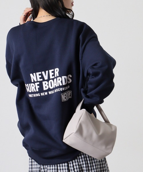 FUNALIVE(ファンアライブ)の「NEV SURF Fleece-lined big sweatshirt / 裏起毛ビッグトレーナー unisex(スウェット・メンズ・杢グレー/グリーン/ブラック系1/ヘザーチャコール/ブラック/ネイビー・M/L/XL)」の15枚目の写真