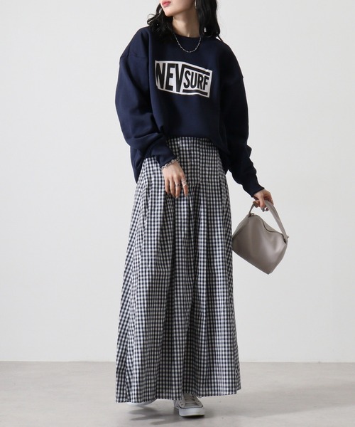 FUNALIVE(ファンアライブ)の「NEV SURF Fleece-lined big sweatshirt / 裏起毛ビッグトレーナー unisex(スウェット・メンズ・杢グレー/グリーン/ブラック系1/ヘザーチャコール/ブラック/ネイビー・M/L/XL)」の12枚目の写真