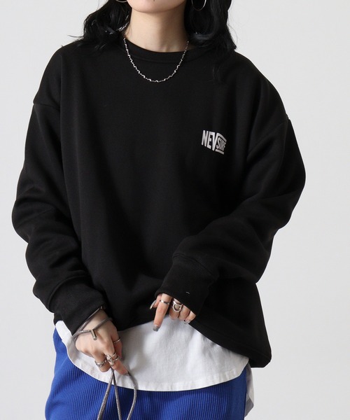 FUNALIVE(ファンアライブ)の「NEV SURF Fleece-lined big sweatshirt / 裏起毛ビッグトレーナー unisex(スウェット・メンズ・杢グレー/グリーン/ブラック系1/ヘザーチャコール/ブラック/ネイビー・M/L/XL)」の8枚目の写真