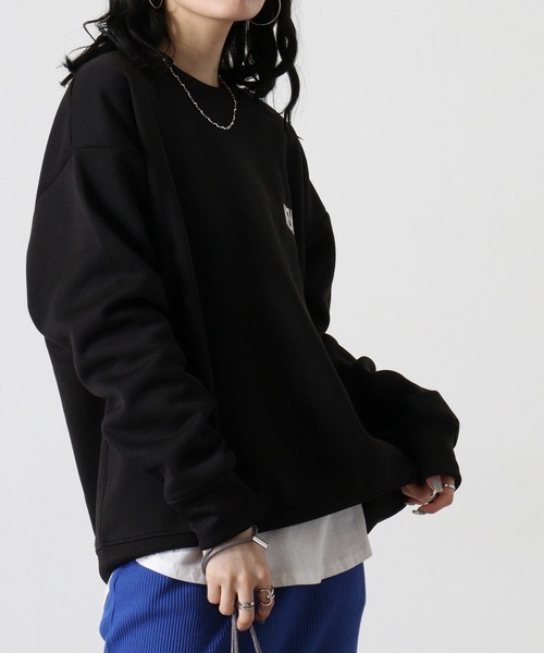 FUNALIVE(ファンアライブ)の「NEV SURF Fleece-lined big sweatshirt / 裏起毛ビッグトレーナー unisex(スウェット・メンズ・杢グレー/グリーン/ブラック系1/ヘザーチャコール/ブラック/ネイビー・M/L/XL)」の10枚目の写真