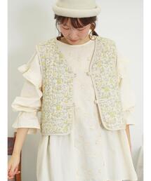 3D刺繍フリルチュニック