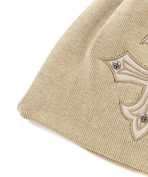 SUPPLIER（サプライヤー）の「SUPPLIER/サプライヤー/StudsCross LeatherPatch Beanie（ニットキャップ/ビーニー・メンズ・ブラック/ベージュ・F）」の10枚目の写真