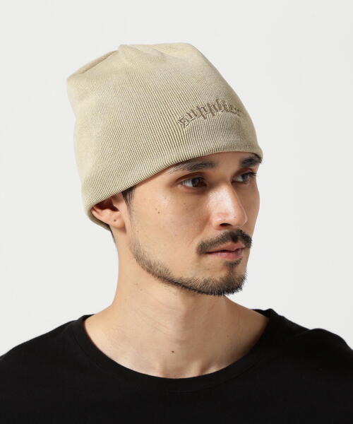 SUPPLIER（サプライヤー）の「SUPPLIER/サプライヤー/StudsCross LeatherPatch Beanie（ニットキャップ/ビーニー・メンズ・ブラック/ベージュ・F）」の4枚目の写真
