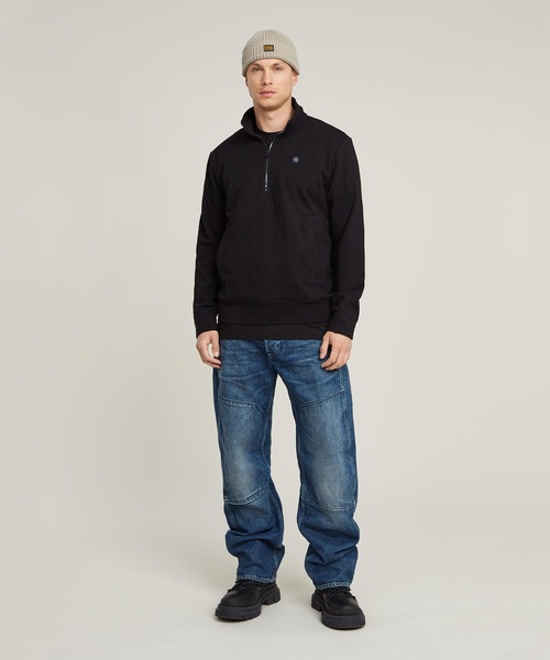 G-STAR（ジースター）の「NIFOUS HALF ZIP SWEATER/ベーシックデザインロゴハーフジップスウェット（スウェット・メンズ・ダークブラック・LARGE/MEDIUM/SMALL/X-SMALL/X-LARGE）」の4枚目の写真