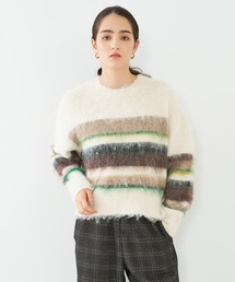 collex | ランダムボーダーヘアリーニット(ニット/セーター)
