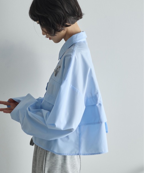 セール】ラッフルヘムクロップドシャツ（シャツ/ブラウス）｜THE
