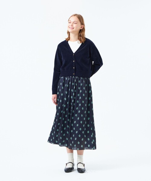 MACKINTOSH PHILOSOPHY(マッキントッシュ フィロソフィー)の「モールニットカーディガン(カーディガン/ボレロ・レディース・レッド系その他2/ダークネイビー/ベージュ・38/36)」の5枚目の写真