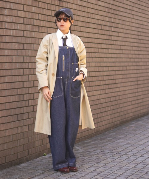 BROOKLYN OVERALL(ブルックリンオーバーオール)の「ピーチバイオノーカラーコート(ノーカラーコート・レディース・ベージュ・FREE)」の2枚目の写真