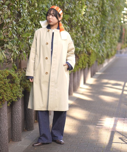 BROOKLYN OVERALL(ブルックリンオーバーオール)の「ピーチバイオノーカラーコート(ノーカラーコート・レディース・ベージュ・FREE)」の10枚目の写真