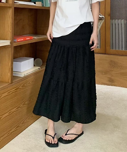 gossip!ロサンゼルス(ゴシップロサンゼルス)の「Y2K フリル 切り替えスカート(スカート・レディース・オフホワイト/ブラック・FREE)」の5枚目の写真