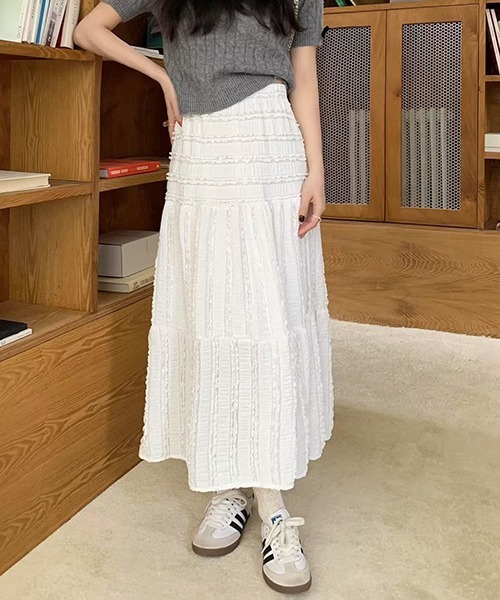 gossip!ロサンゼルス(ゴシップロサンゼルス)の「Y2K フリル 切り替えスカート(スカート・レディース・オフホワイト/ブラック・FREE)」の11枚目の写真