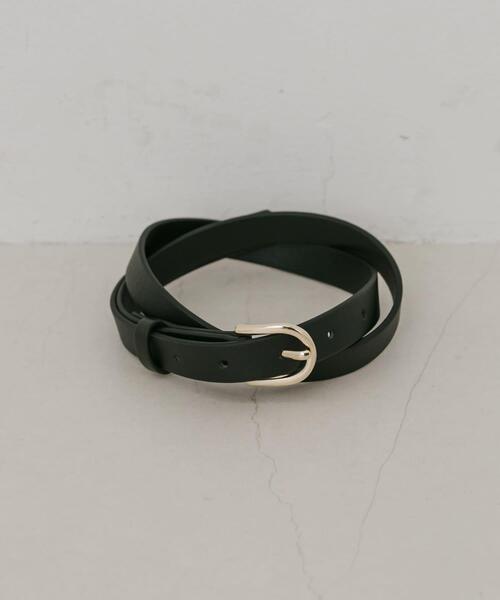 SMELLY(スメリー)の「オーバルシングルピンベルト(ベルト・レディース・ブラック/モカ・-)」の2枚目の写真