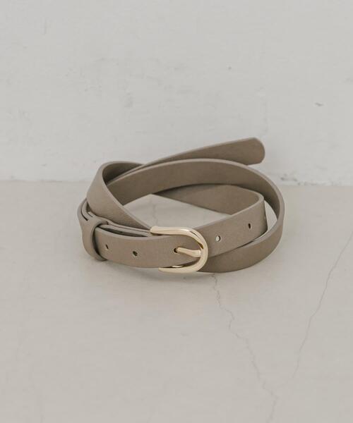 SMELLY(スメリー)の「オーバルシングルピンベルト(ベルト・レディース・ブラック/モカ・-)」の1枚目の写真