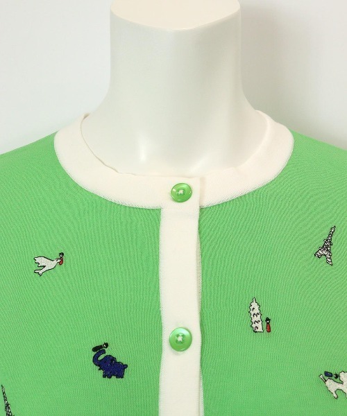 Picone CLUB（ピッコーネクラブ）の「刺繍カーディガン（カーディガン/ボレロ・レディース・イエロー/ネイビー/ピンク/グリーン・S/M）」の10枚目の写真