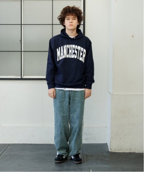 GLAZOS（グラソス）の「【大人向けサイズあり】【速乾・毛玉になりにくい】カレッジビッグロゴパーカー（パーカー・キッズ・ブラック/グレー/ネイビー・L/M/S/LL）」の17枚目の写真