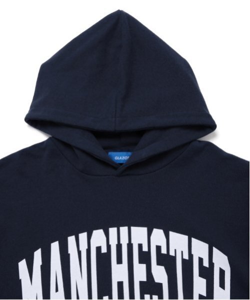 GLAZOS（グラソス）の「【大人向けサイズあり】【速乾・毛玉になりにくい】カレッジビッグロゴパーカー（パーカー・キッズ・ブラック/グレー/ネイビー・L/M/S/LL）」の10枚目の写真
