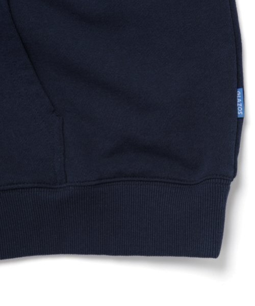 GLAZOS（グラソス）の「【大人向けサイズあり】【速乾・毛玉になりにくい】カレッジビッグロゴパーカー（パーカー・キッズ・ブラック/グレー/ネイビー・L/M/S/LL）」の7枚目の写真