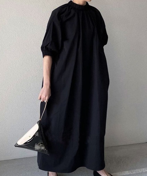 SallyLunn（サリーラン）の「【さりげない存在感が際立つ一着】バックファスナーマキシワンピース（ワンピース・レディース・ネイビー/ブラック・FREE）」の3枚目の写真