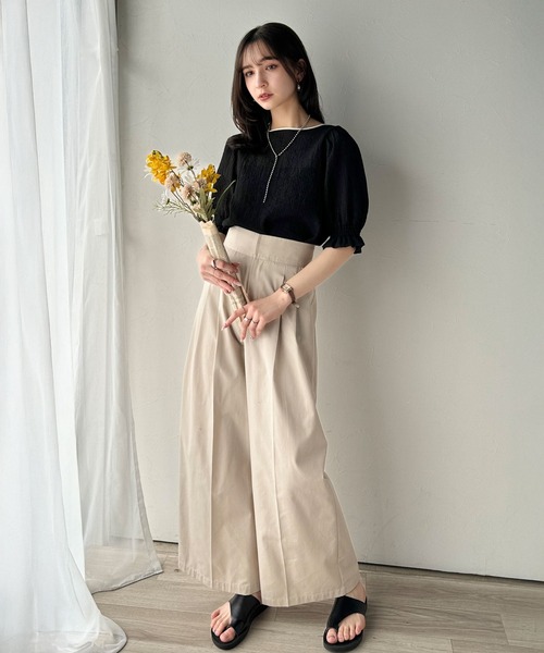 classicalelf(クラシカルエルフ)の「涼しげ&透明感◎配色パイピング バルーンフリルスリーブ楊柳ブラウス(プルオーバー)(Tシャツ/カットソー・レディース・グリーン/アイボリー/ブラック・MEDIUM/LARGE/X-LARGE/SMALL)」の19枚目の写真
